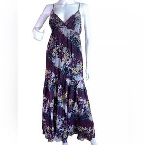 Vintage Anthropologie Y2K Maeve Floral Silk Cotton Santa Ana boho Dress Strappy